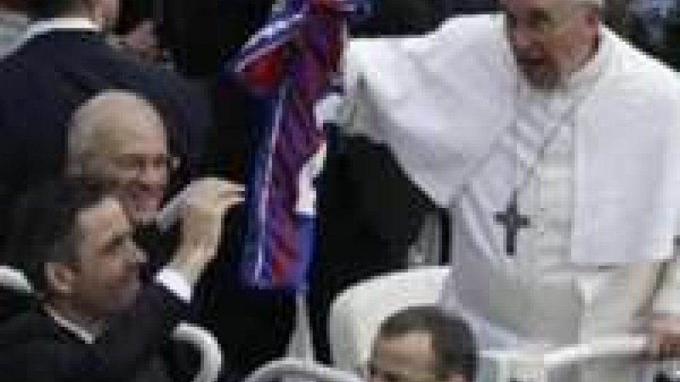 Papa Francesco accoglie il San Lorenzo