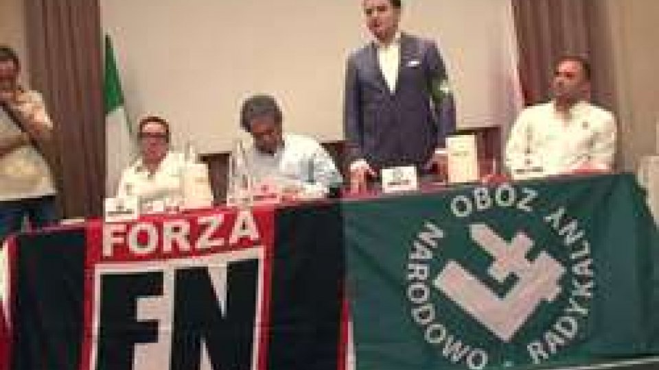 Intervista a Roberto Fiore e Damian Kita, esponente partito polacco ONR  Forza Nuova a Rimini, attacchi dai social
