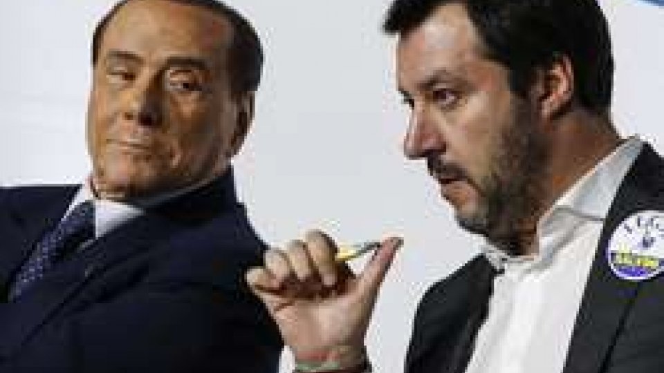 Matteo Salvini e Silvio Berlusconi. Foto ANSA