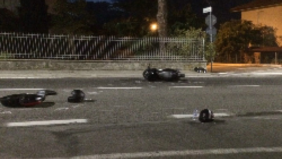 Borgo Maggiore: brutto scontro tra due motocicli, tre persone in ospedale