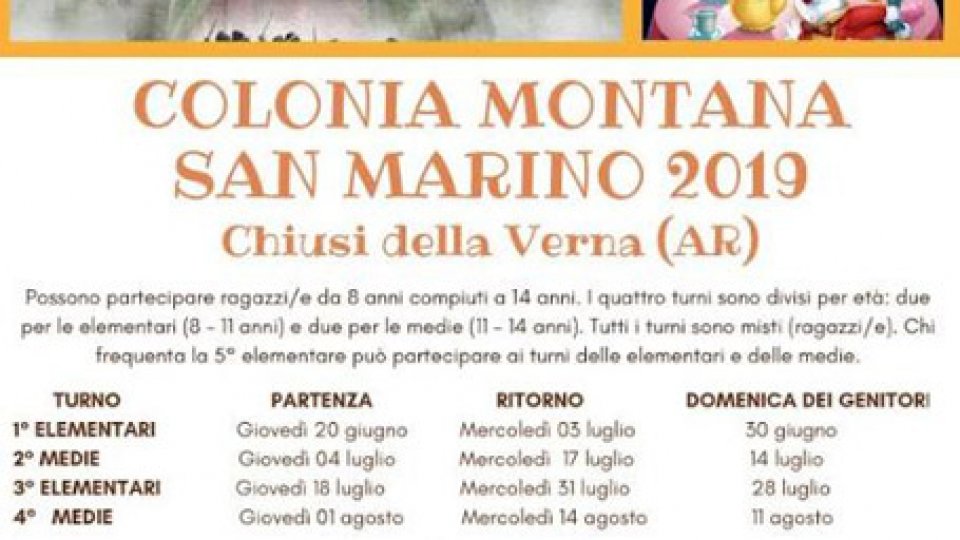 COLONIA MONTANA "SAN MARINO" 2019 a Chiusi della Verna