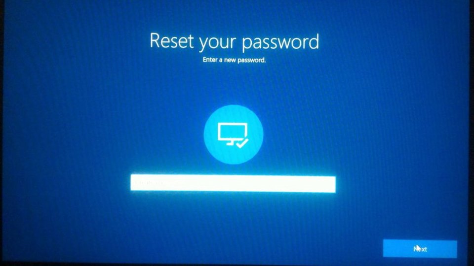 Una schermata di reset della password