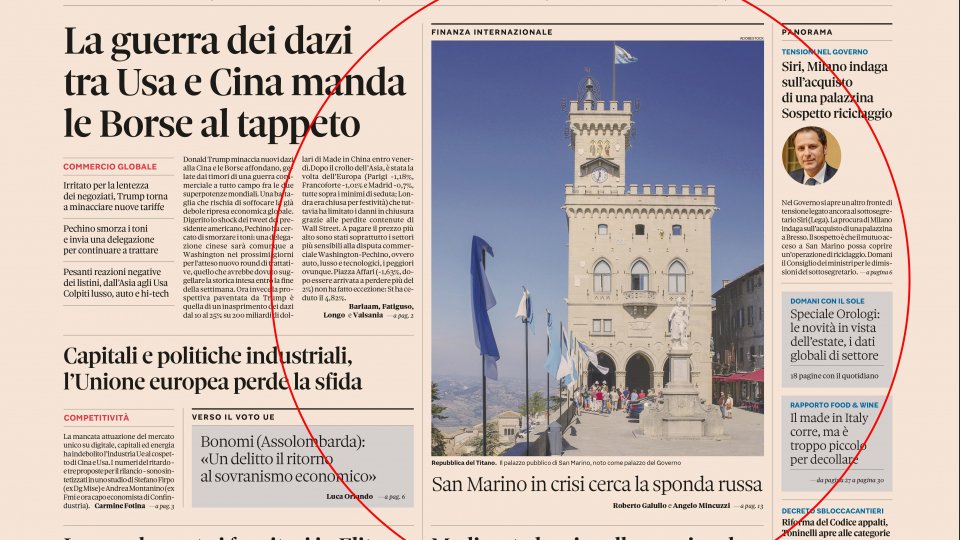 Il Sole 24 Ore: "Le banche di San Marino in crisi, fanno gola agli investitori esteri"