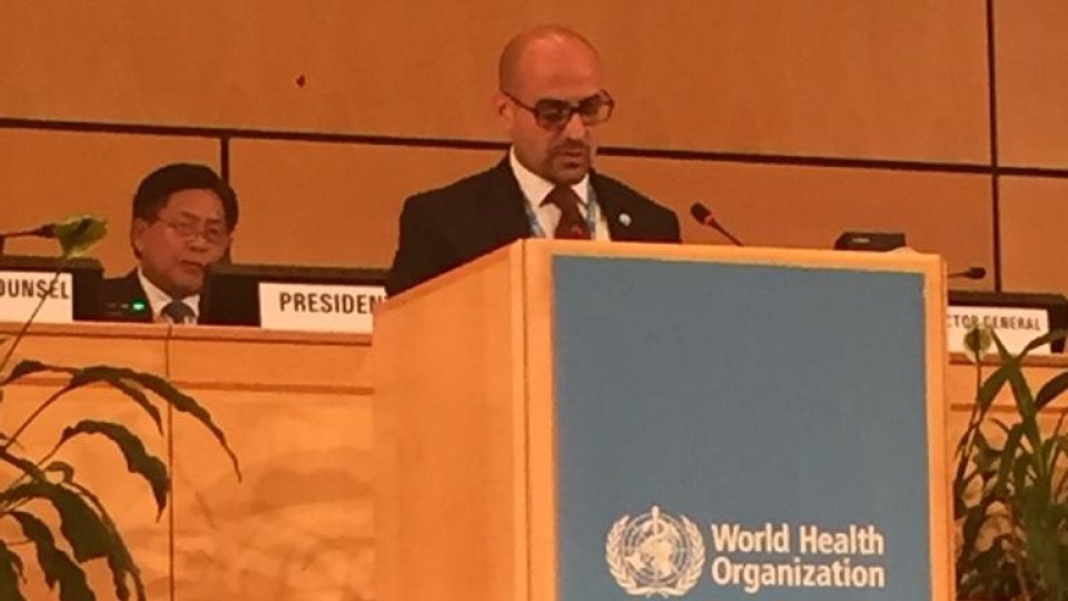 Nella seconda giornata della 72° Assemblea Mondiale dell’OMS il Segretario di Stato per la Sanità e Sicurezza Sociale Franco Santi ha preso la parola nella plenaria