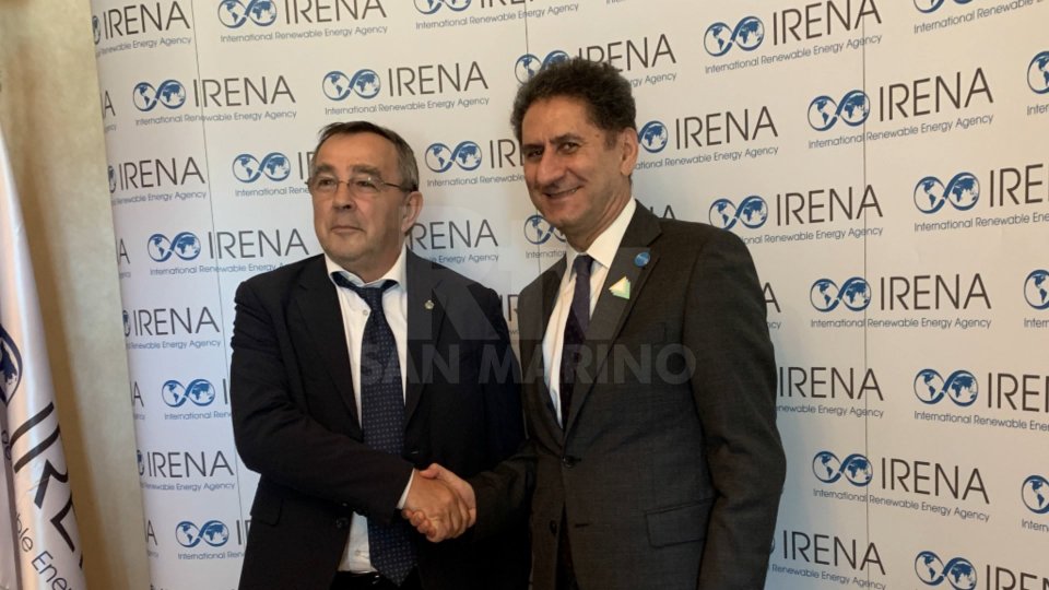 Il Segretario Michelotti con Francesco La Camera, DG di IRENA