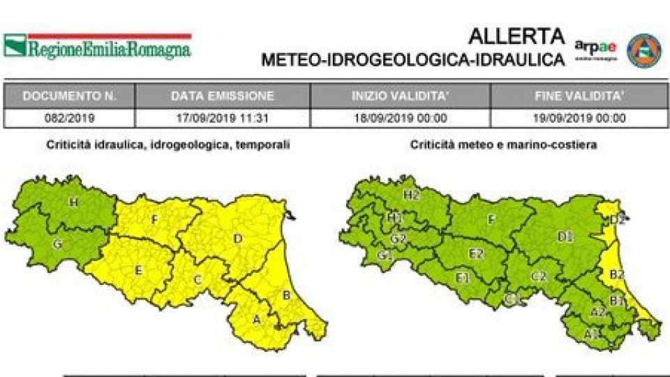 Maltempo: allerta gialla per temporali in Emilia-Romagna