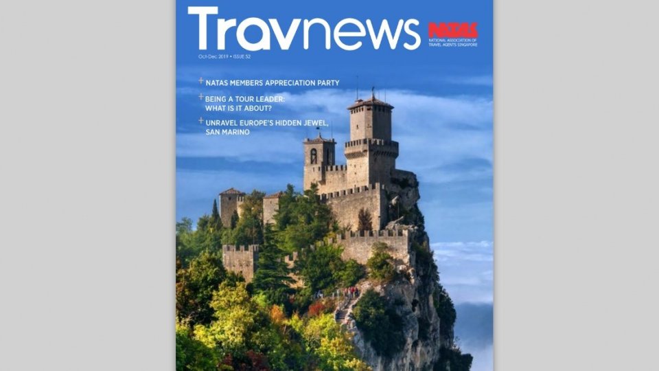 Agenzia per lo Sviluppo Economico: San Marino in copertina sulla rivista ufficiale delle agenzie di viaggio di Singapore
