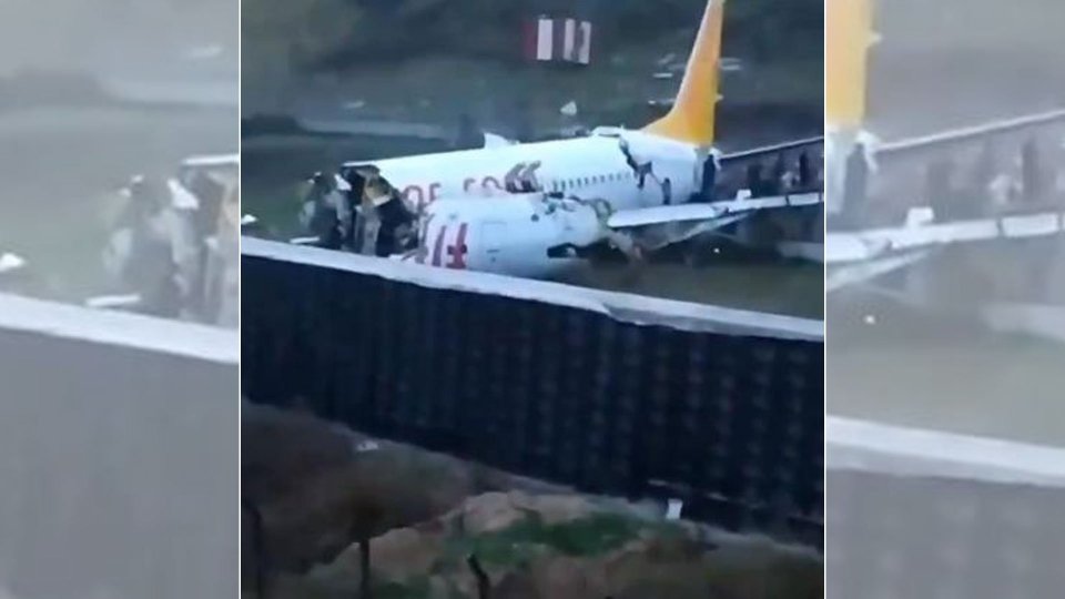Turchia: aereo esce di pista e si spezza in due, ci sono feriti