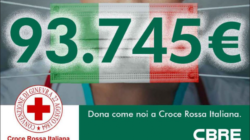 Solidarietà al tempo del Coronavirus: raccolti 93.745 Euro per la Croce Rossa Italiana
