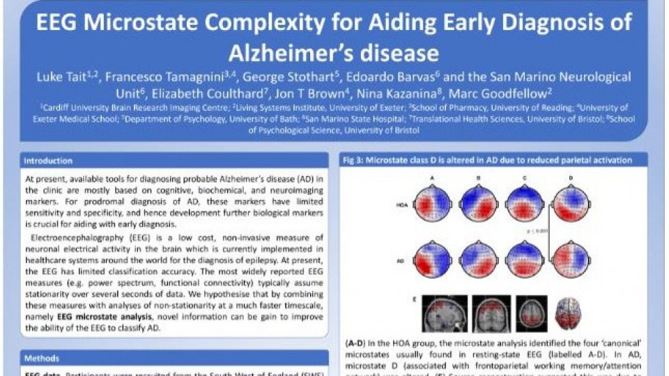 Alzheimer, uno studio sammarinese presentato in due meeting internazionali