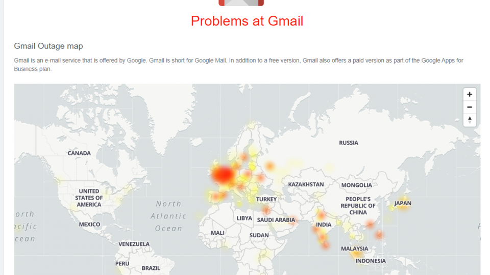 Gmail down, impossibile inviare allegati. Malfunzionamenti segnalati in tutto il mondo