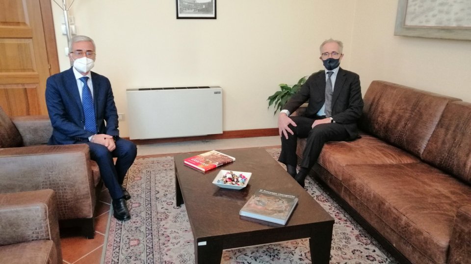 L'Ambasciatore d'Italia a San Marino Sergio Mercuri a colloquio con il prefetto