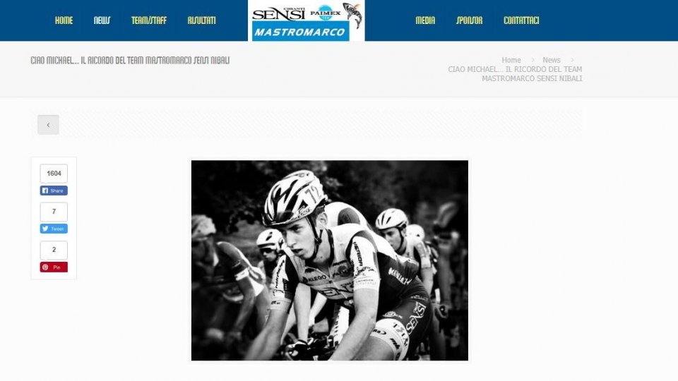 Michael Antonelli, il ricordo del Team Mastromarco Sensi Nibali