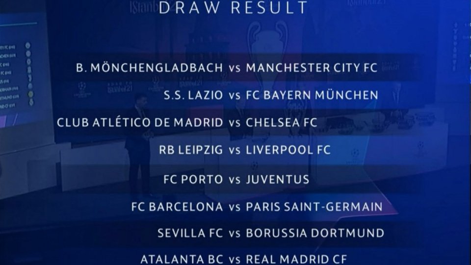 Champions: Lazio-Bayern Monaco, Atalanta-Real e Porto-Juventus