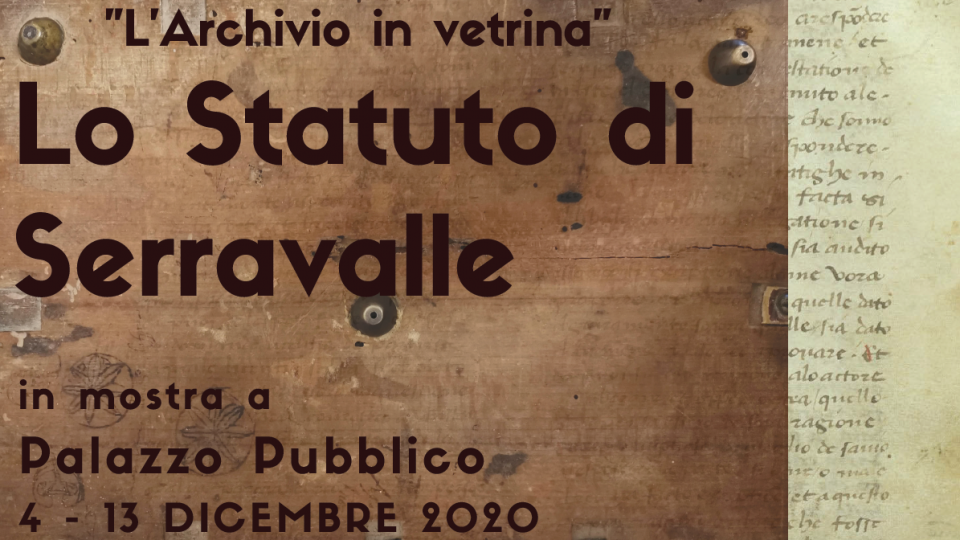 Prorogata la mostra dello Statuto di Serravalle a Palazzo Pubblico