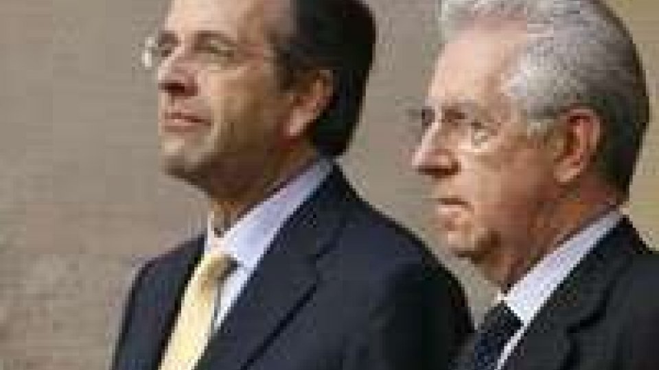 Un ora di colloquio tra Monti e Samaras