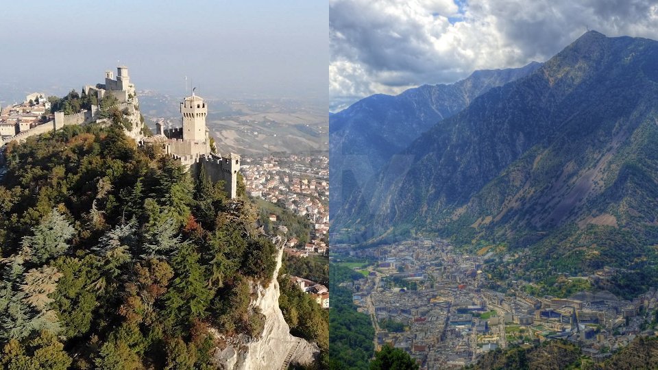 San Marino e Andorra La Vella (foto a destra @Pixabay)