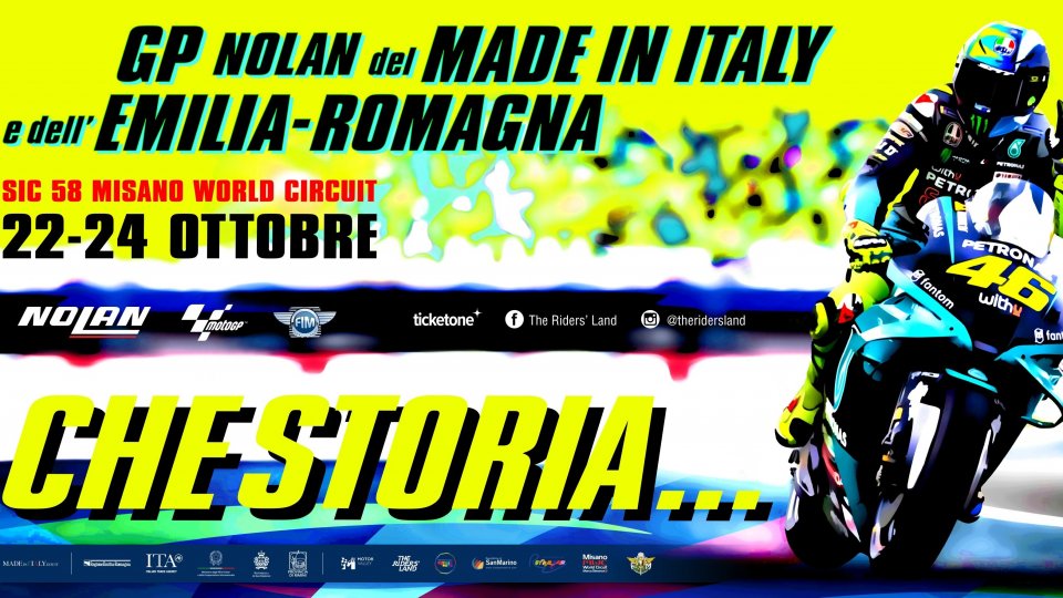 Gp Misano: "Che storia ..." il poster dedicato a Valentino Rossi