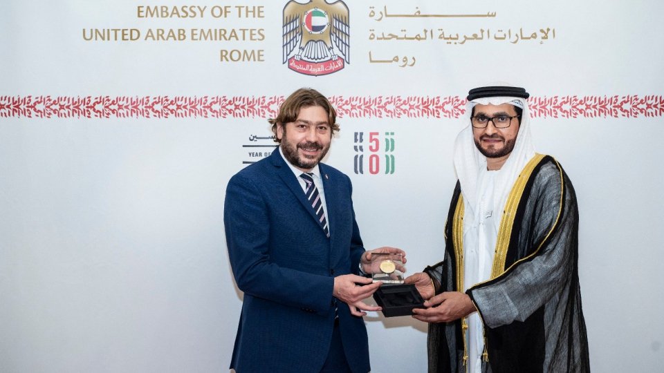 Il Segretario Federico Pedini Amati in visita all’Ambasciata di Roma degli Emirati Arabi Uniti per le celebrazioni del 50°anniversario di fondazione della Nazione