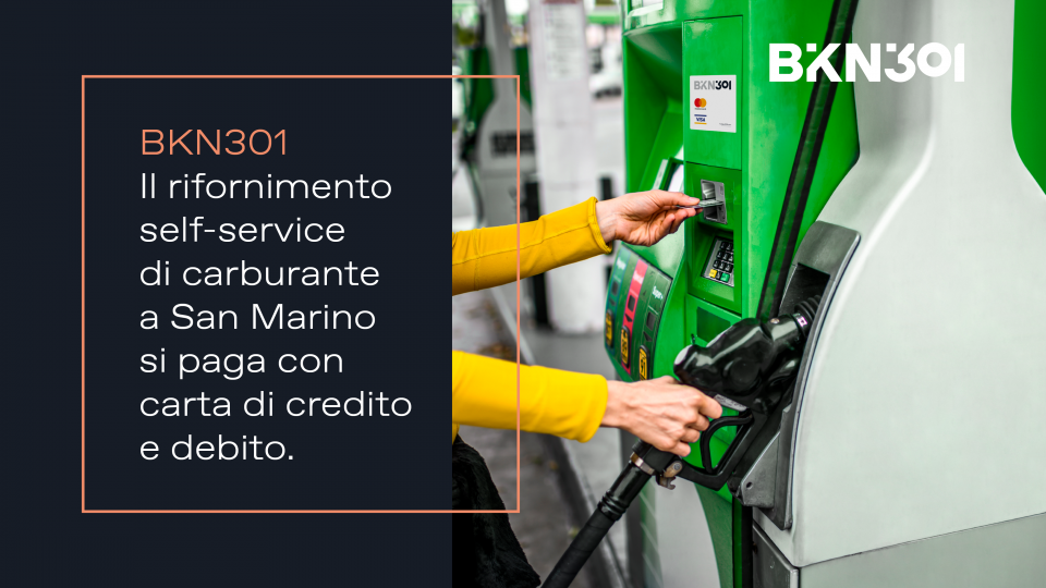 BKN301: a San Marino si può pagare con carta di credito e debito nelle colonnine di carburante