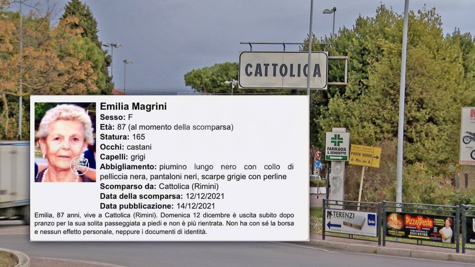 Cattolica: Emilia Magrini scomparsa da 8 giorni, ricerche sospese