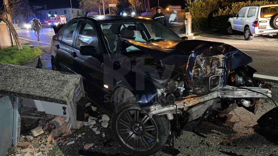 Incidente a Domagnano: auto fuoristrada