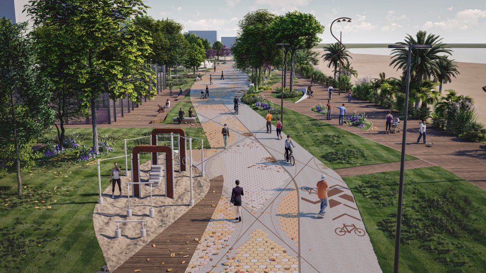 Rimini: Fondi Pnrr, finanziata per 20 milioni di euro la prosecuzione del Parco del Mare sud. Avanza la trasformazione urbana dei tratti 6, 7 e 9