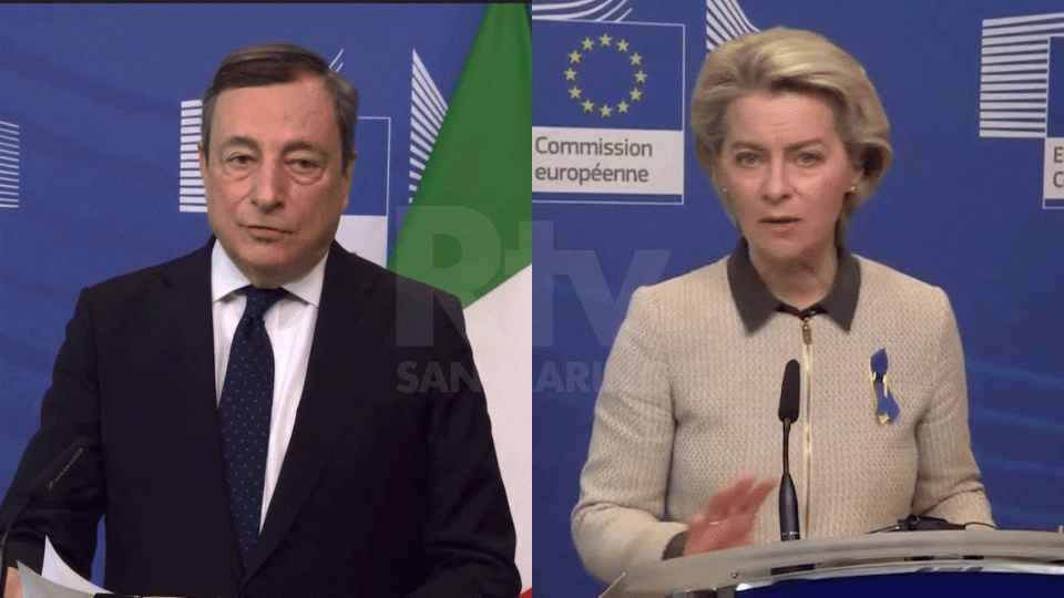 Mario Draghi e Ursula Von der Leyen