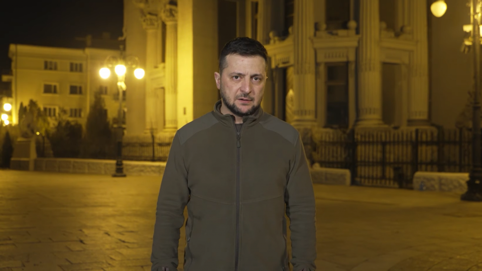 Volodymyr Zelensky nel videomessaggio