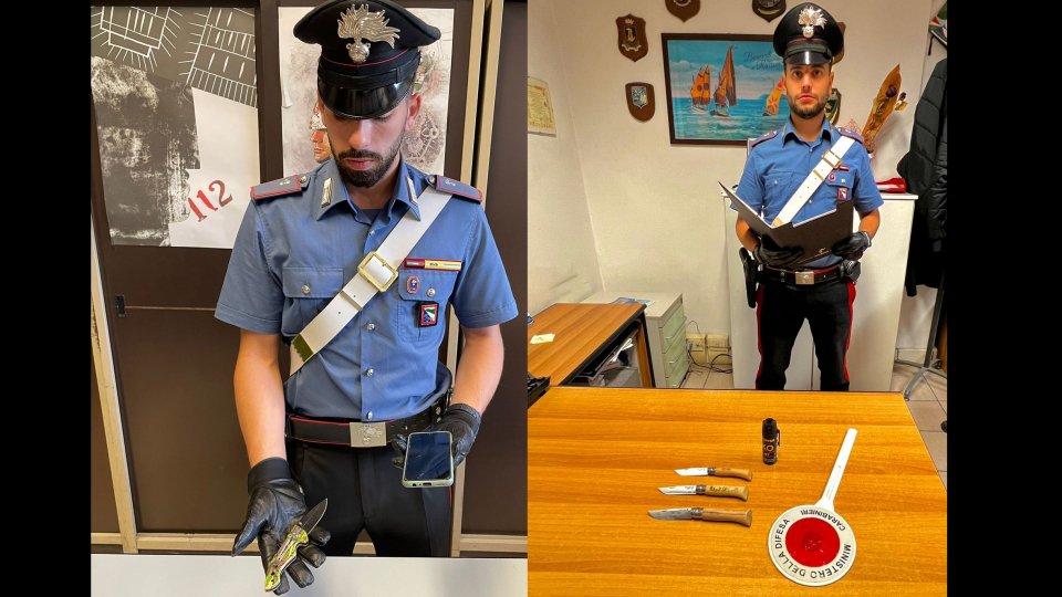 Riccione: Carabinieri presidiano il centro, sequestrati coltelli e spray al peperoncino