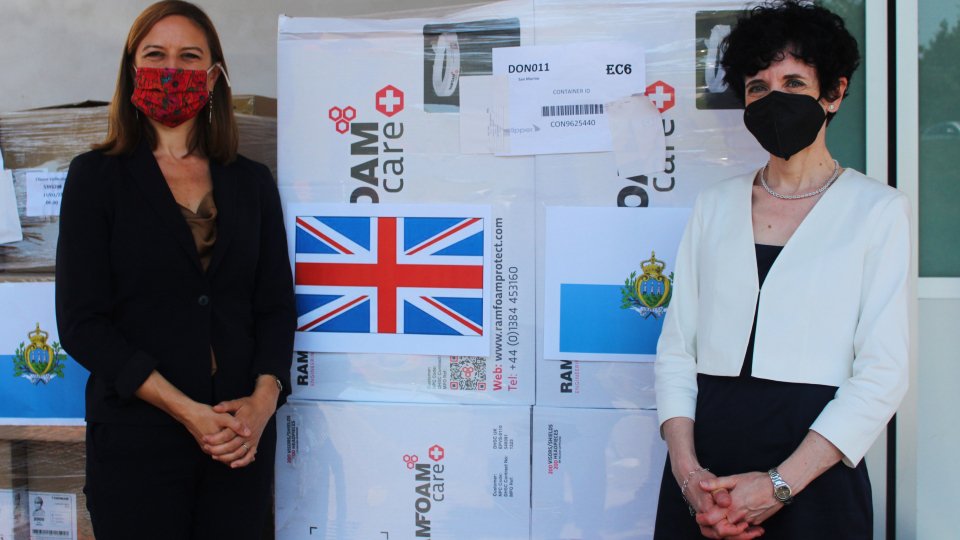 Il Regno Unito dona alla Repubblica di San Marino migliaia di dispositivi di protezione