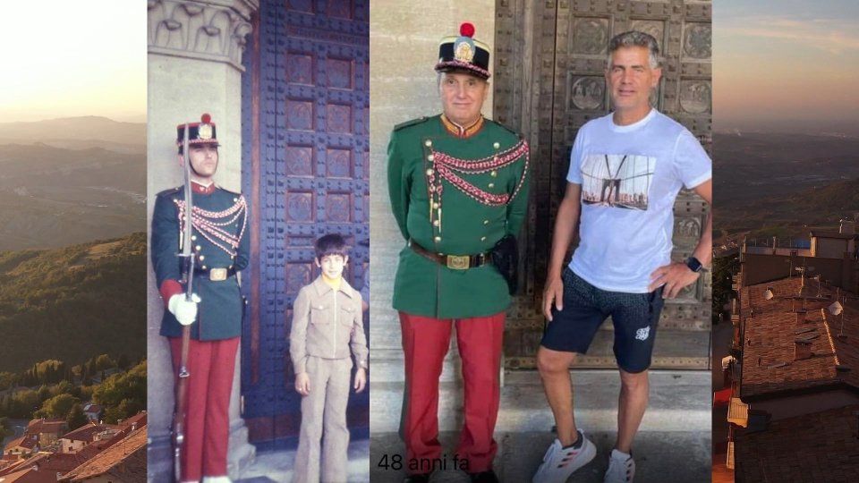 San Marino: torna dopo 48 anni per farsi ancora fotografare con la Guardia di Rocca