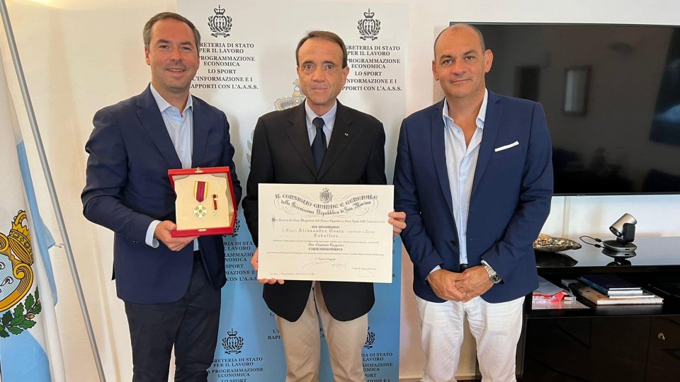 Onorificenza di Sant’Agata al direttore del San Marino Open, Alessandro Costa