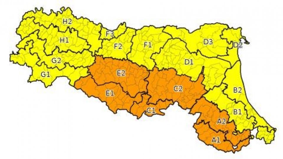Piogge intense e rischio frane: allerta arancione da parte della Protezione Civile dell'Emilia Romagna