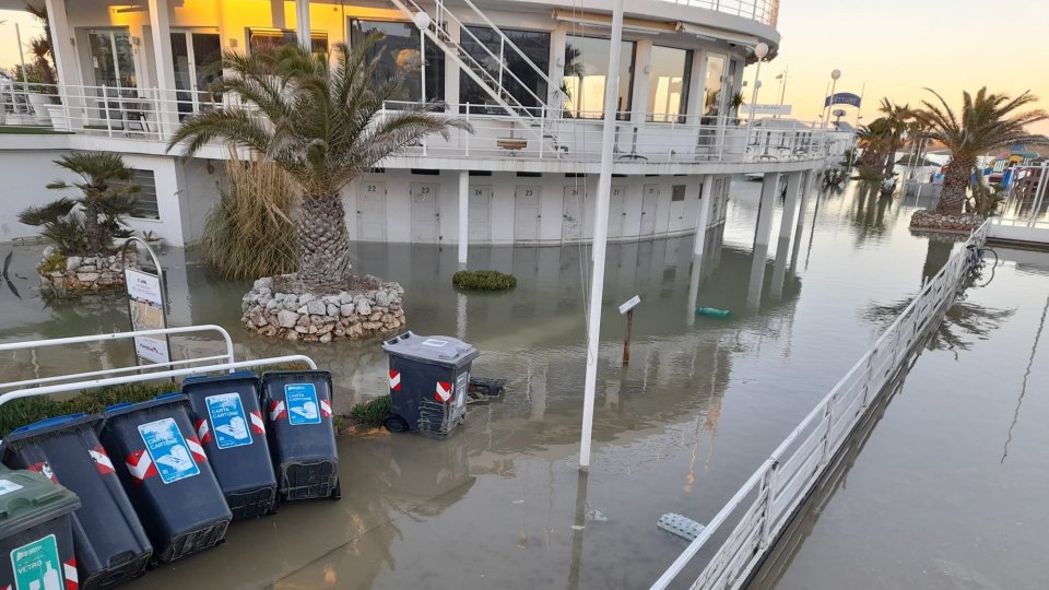 Effetti della mareggiata a Rimini