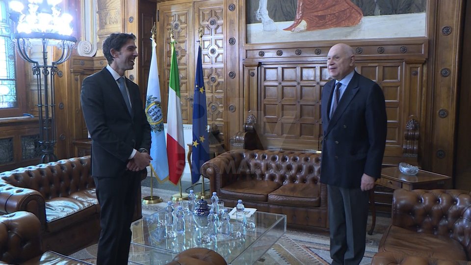 Il Segretario di Stato alla Giustizia Massimo Andrea Ugolini e il Ministro alla Giustizia Carlo Nordio