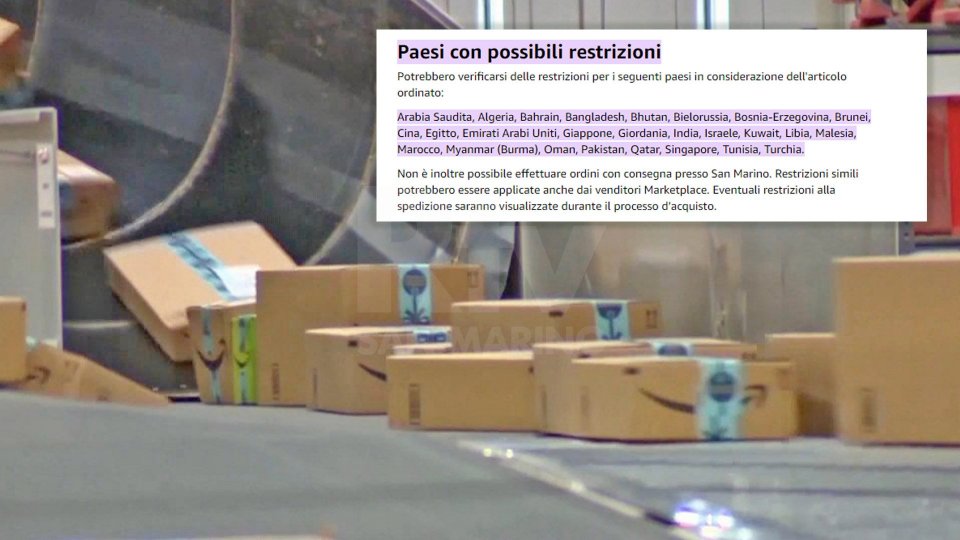 Amazon non consegna più a San Marino, segretario Righi: “Fossimo andati avanti col memorandum...”