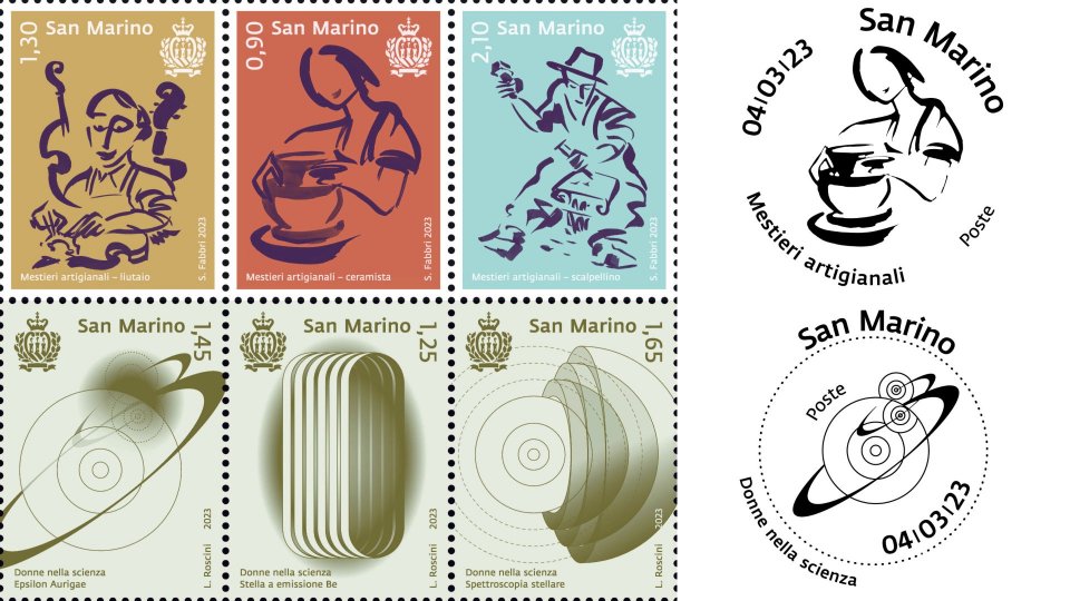 San Marino dedica una serie di francobolli ai mestieri artigianali e una alla “Giornata internazionale delle donne  e delle ragazze nella scienza”