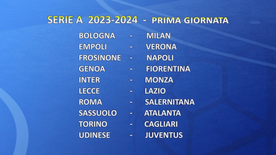 Serie A, sorteggiato il calendario: il Napoli riparte da Frosinone