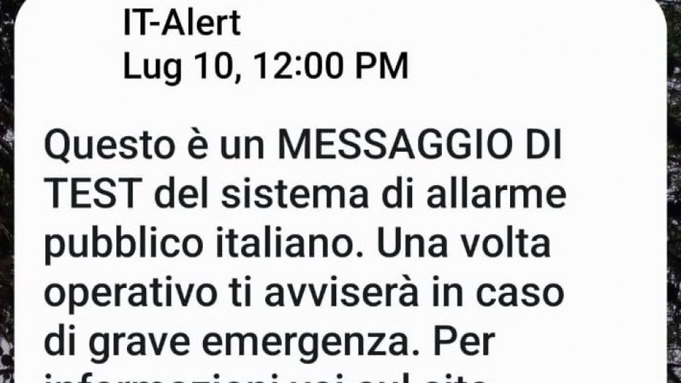 IT - alert: problemi nella ricezione del messaggio a San Marino