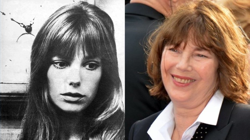 A sinistra Jane Birkin negli anni '70, a destra Jane Birkin al Festival di Cannes 2016