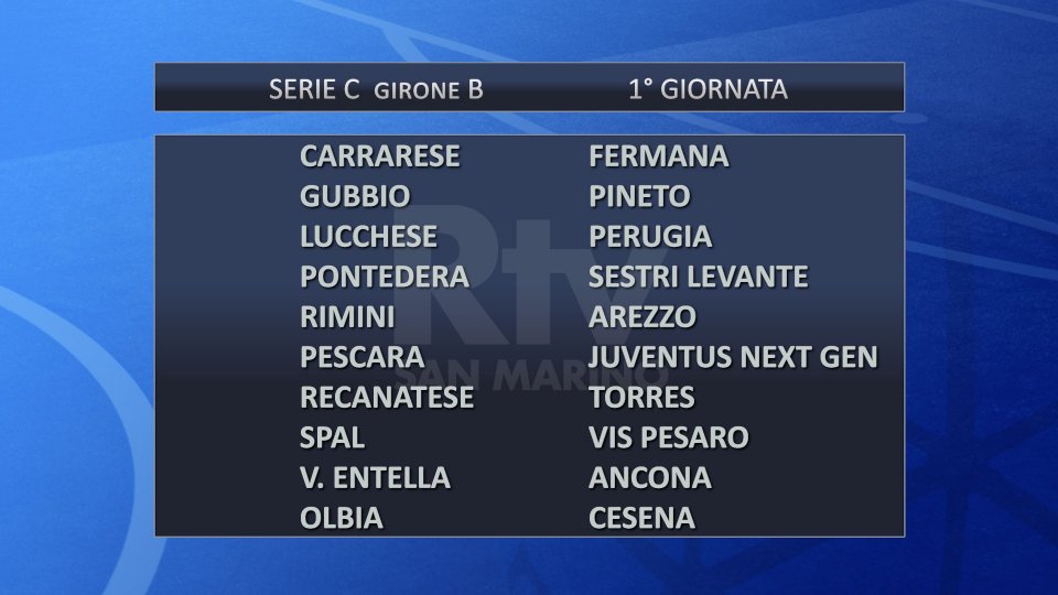Grafica Serie C girone B 1^ giornata