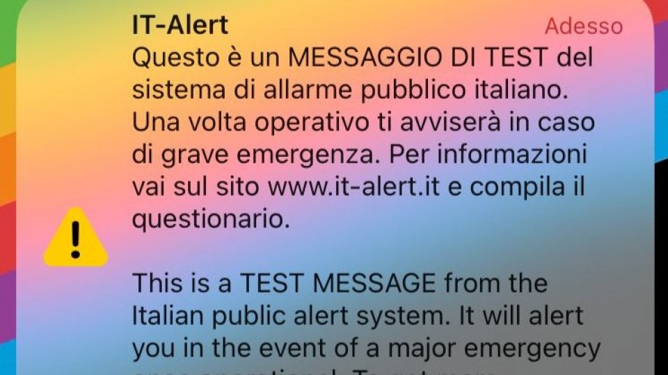 IT-alert: alle 12 il test nelle Marche che ha coinvolto anche San Marino