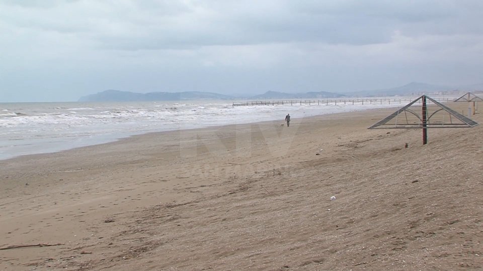 Una spiaggia a Rimini