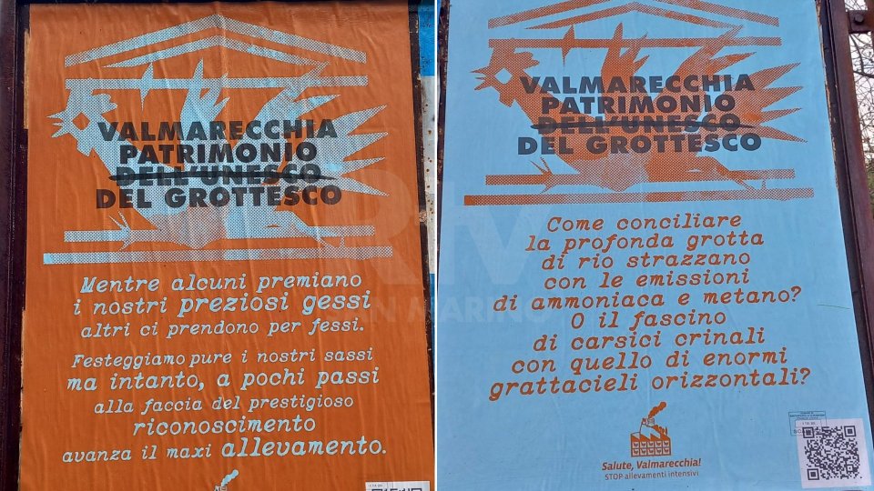 I manifesti del Comitato PER la Valmarecchia contro l'allevamento Fileni