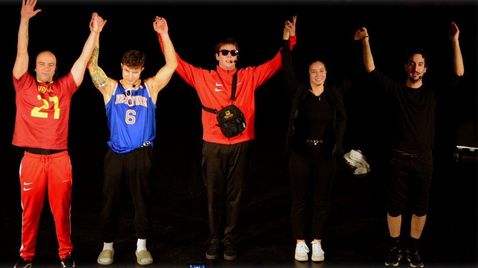 I Bromance. Da sinistra Jacopo Giardi, Filippo Matteoni, Enea Salicioni, Alice Giardi e Cristiano Pezzi (foto di Massimo Grossi)