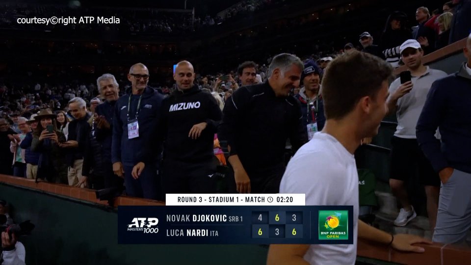 Tennis, nell'impresa di Luca Nardi con Djokovic esulta anche Marco De Rossi