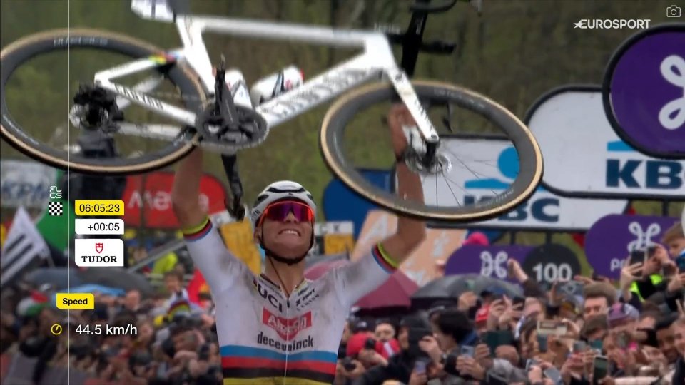 Ciclismo: Van der Poel vince il Giro della Fiandre, Mozzato è 2°
