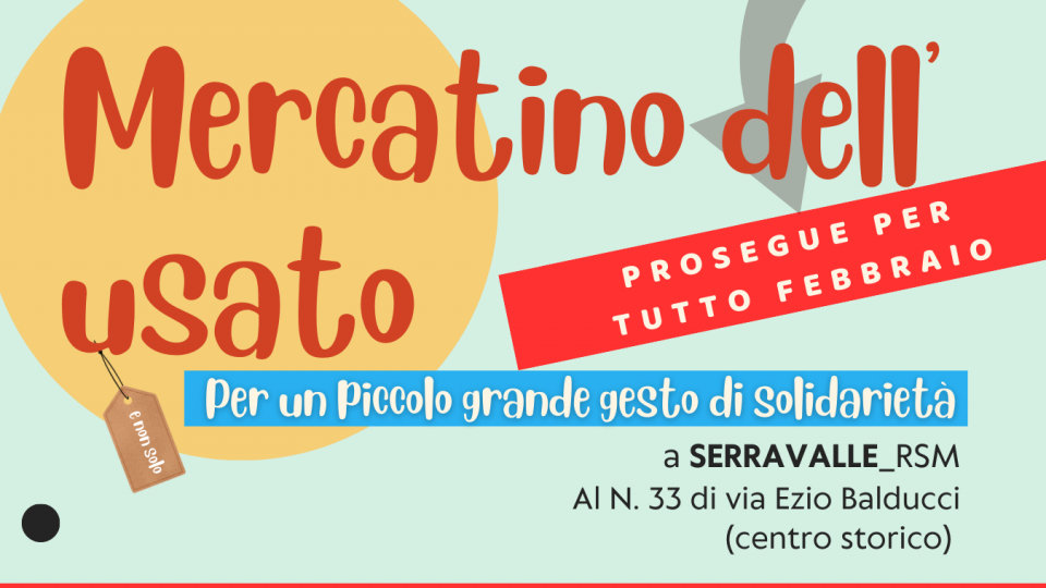 Serravalle: prosegue il mercatino dell'usato per la solidarietà
