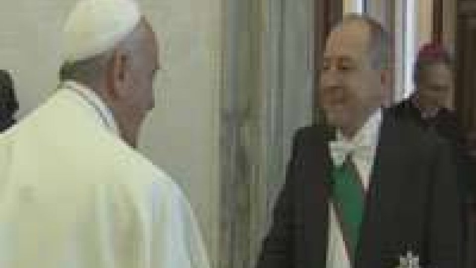Clelio Galassi presenta le credenziali a papa FrancescoRoma: Clelio Galassi è il nuovo ambasciatore presso la S.Sede